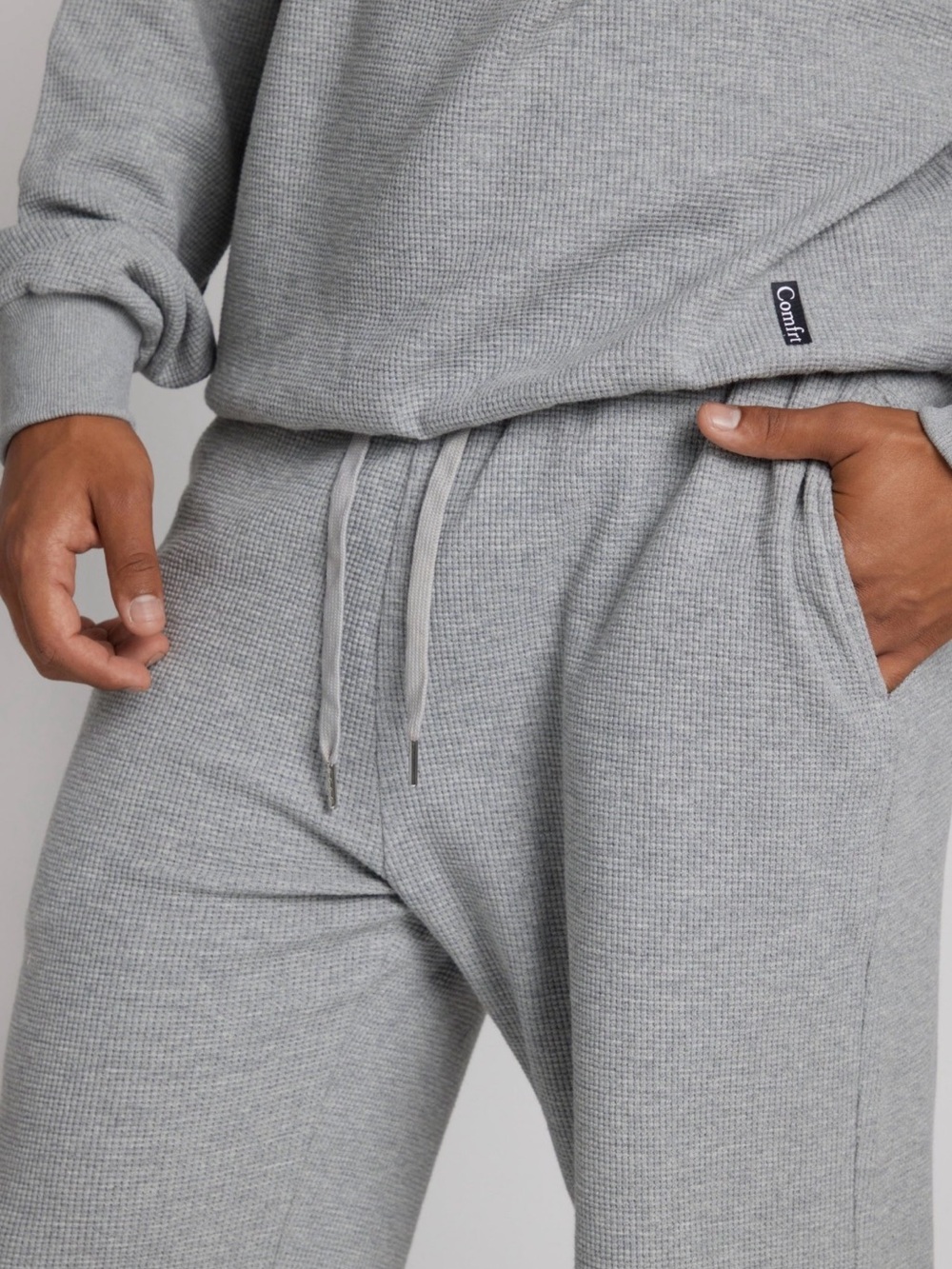 Comfrt Waffle Lounge Pant | Light Heather Gray | XL | NEW - Picture 6 of 6
